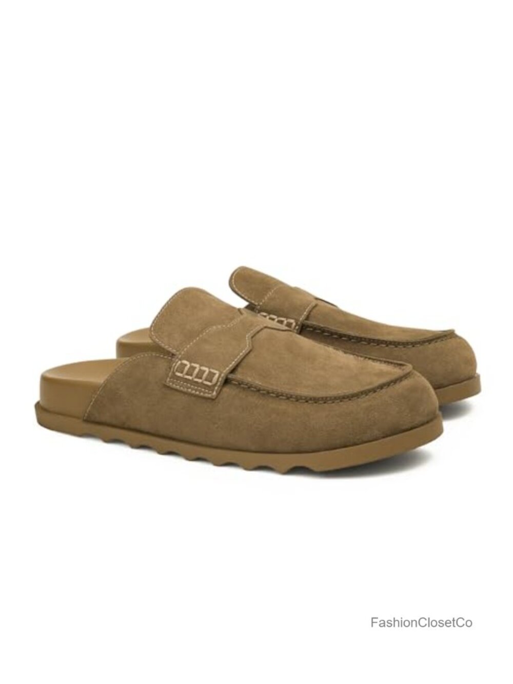 Chic Suede Mule Loafers Backless Slip On Flats Casual Round Toe Comfort Slides
